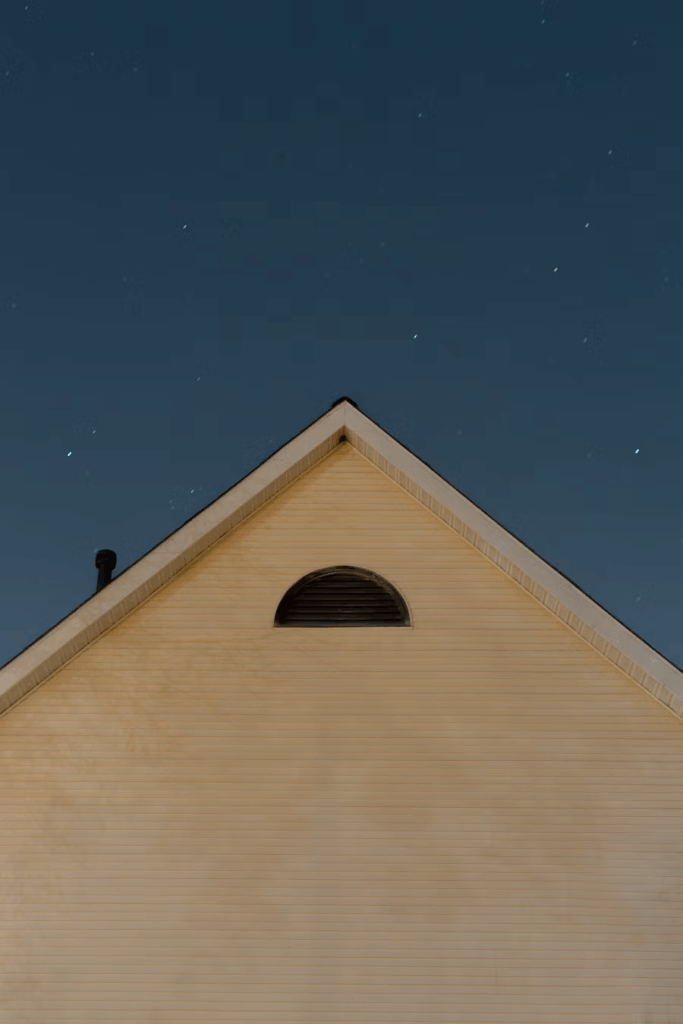 A roof at night.