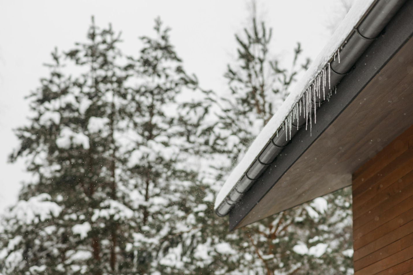 An ice dam on a roof.