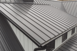 A roof with a gutter