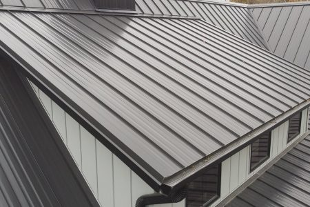 A roof with a gutter