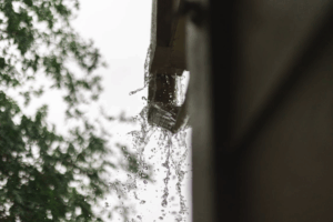 Water running down a gutter