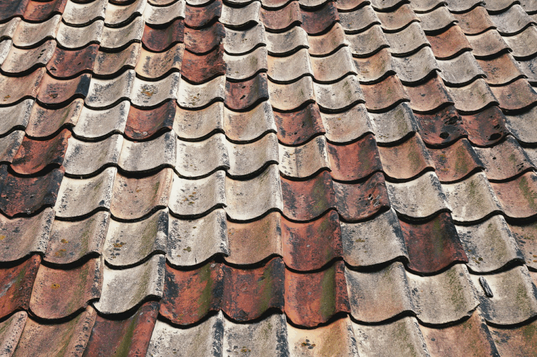 old roof with dirt and rust