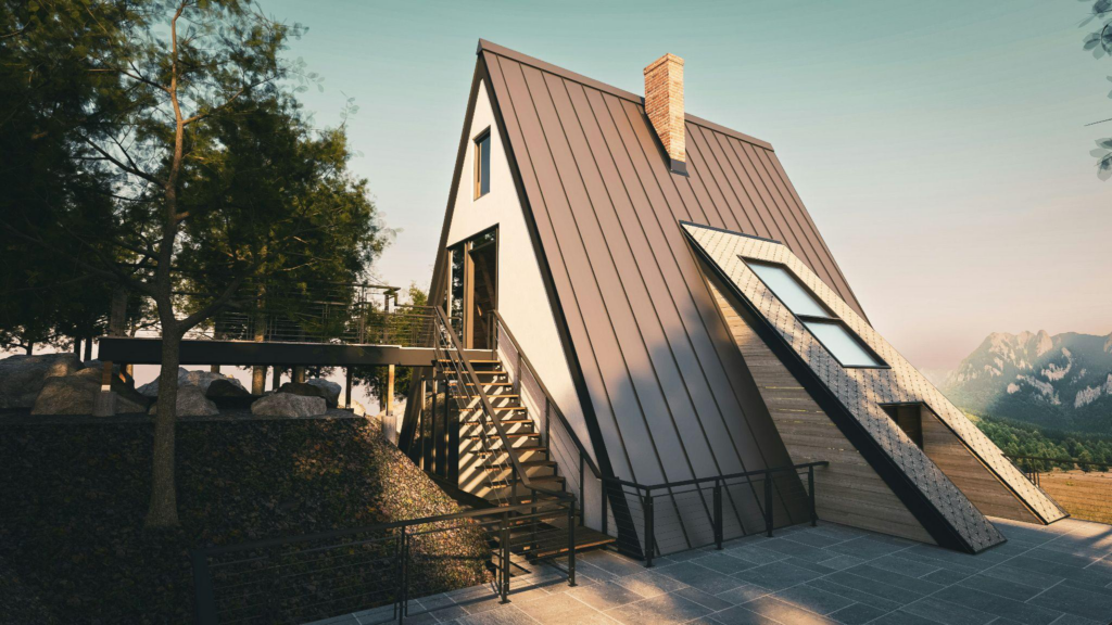  close view of metal roofing